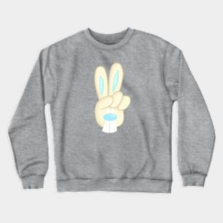 Victory Peace Rabbit Yellow & Blue Crewneck Sweatshirt